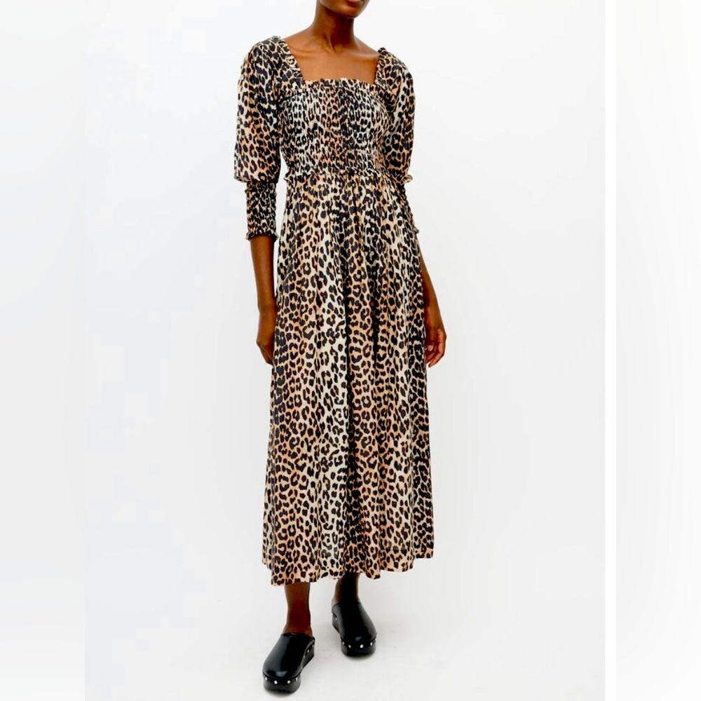 GANNI leopard print maxi dress.